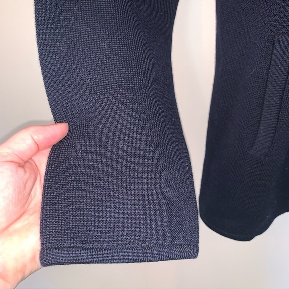 Lauren Ralph Lauren Navy Merino Wool Knit Double-Breasted Cardigan Blazer M - Picture 6 of 7